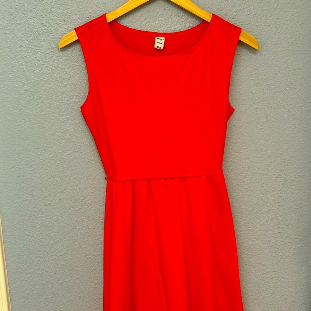 Orange simple ponte knit dress